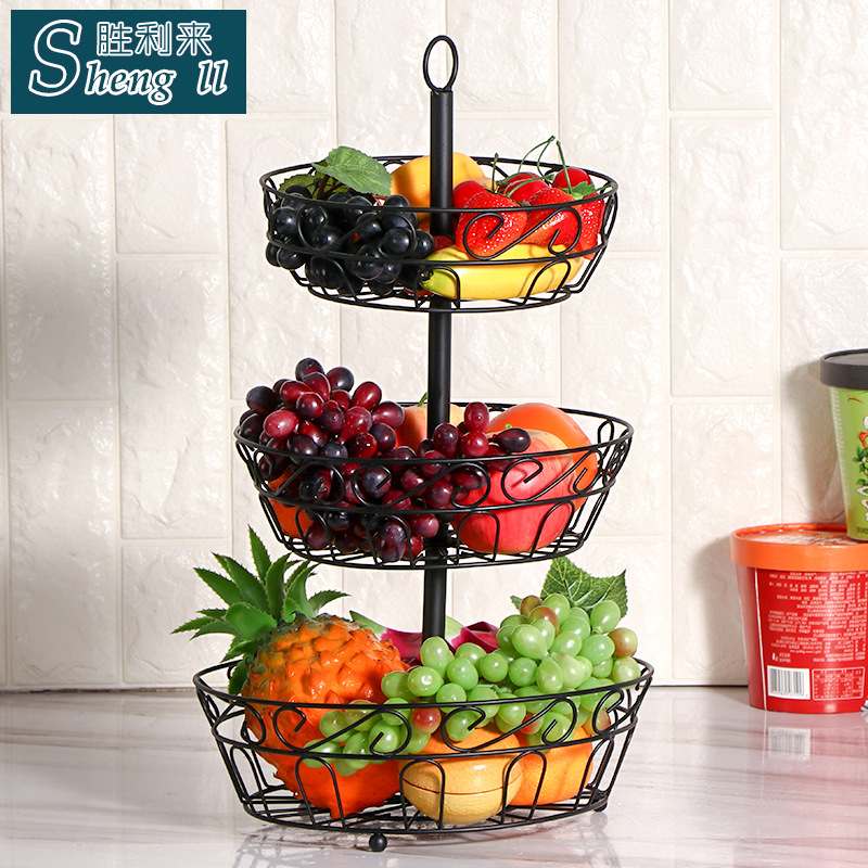 Hollow Three-Layer Hanging Fruit Basket, Living Room New Year's Basket, Snack and Fruit Storage Rack, Three-Layer Storage Rack Wholesale