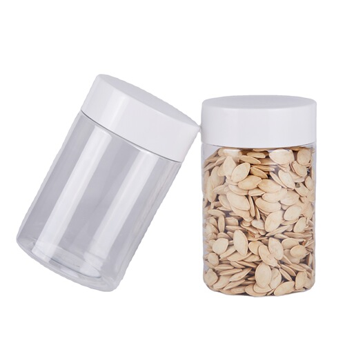 Plastic honey bottle 250g honey bottle plastic high lid round peanut butter bottle pet transparent nut food jar