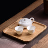 Wholesale bamboo tray bamboo tea plate home rectangular pallet cup holding round plate wooden barbecue fruct candy plate