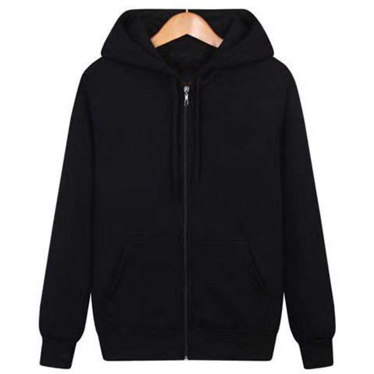 Wholesale Men's Zipper Cardigan Hooded Sweatshirt Plus Size Plus Velvet Warm Coat Autumn and Winter Trendy Sweatshirt Straight Hair