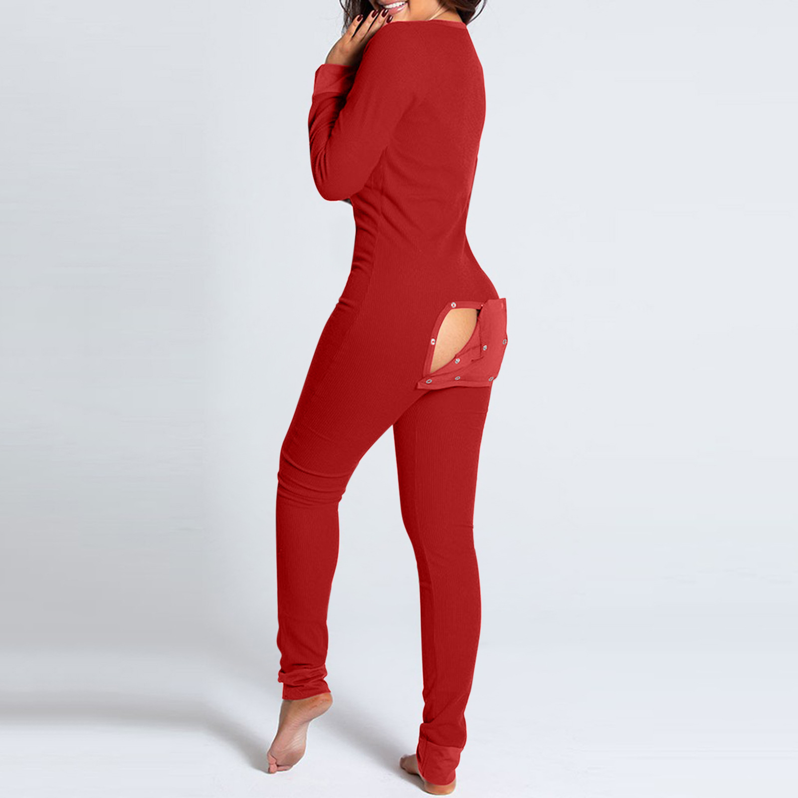 Los pijamas de una sola pieza de las nuevas mujeres vendedoras calientes europeas y americanas con las caderas abren la espalda para el diseño conveniente