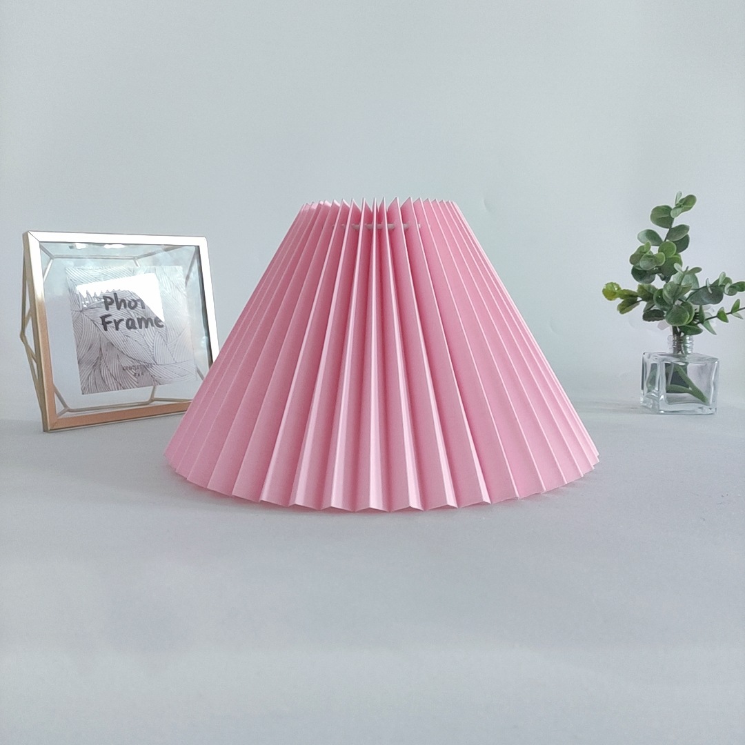 [Xianfan] 28cm Corea del Sur tela hecha a mano de la vendimia cien plisado pantalla creativa KD lámpara Mesa accesorios E27