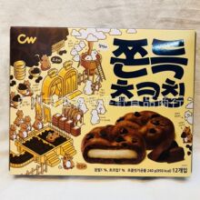批发韩国进口CW青佑巧克力味夹心打糕240g12枚糯米糍糕点休闲零食