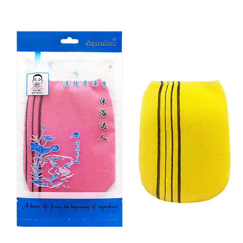 Toalla exfoliante coreana estilo abuela, guante de baño suave de doble cara, proveedor mayorista