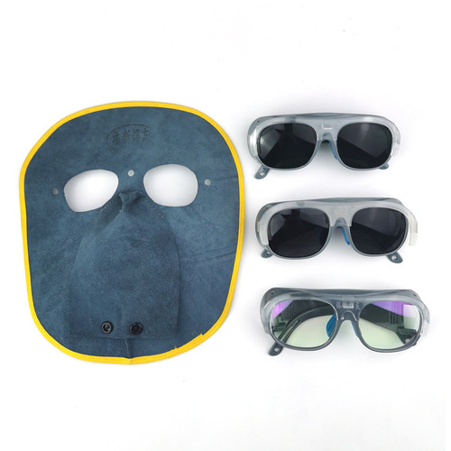 Factory direct sales cowhide mask for face, sub-arc welding welder glasses, welding equipment, head-mounted, lightweight and simple