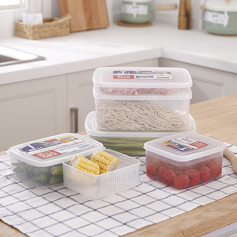 Japan Imported Refrigerator Sealed Crisper Kitchen Food Storage Box Dried Fruit Storage Tank Microwave Heating Box