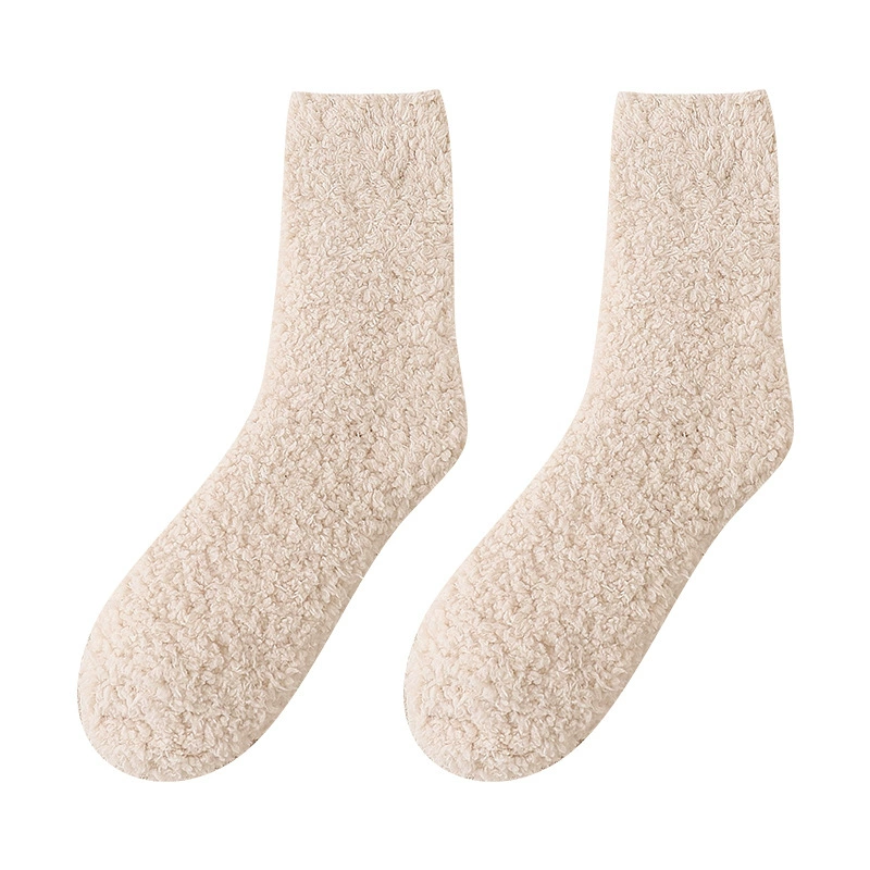 dtmuu/ Velvet Knee Socks – тёплые зимние флисовые носки, One Size 35-39, Розовый, Белый, Синий, Хаки, Светло-серый