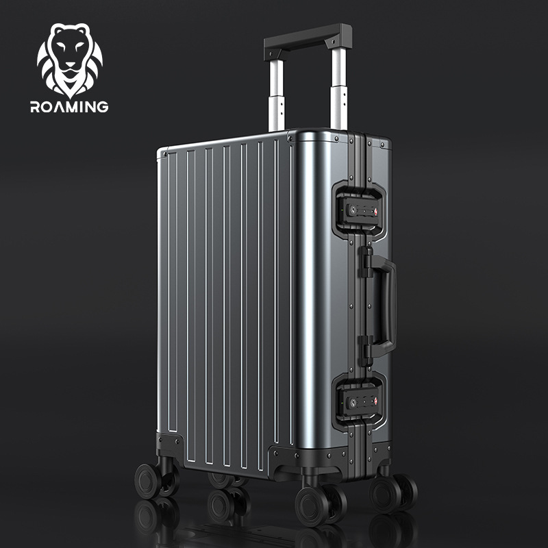 ROAMING 5520 모든 알루미늄 마그네슘 합금 가방 범용 휠 트롤리 케이스 24인치 20 여행 가방