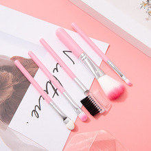 源頭廠家5支化妝刷套裝眼影唇刷粉色五支刷子化妝用具美妝工具套