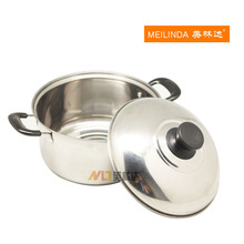 不锈钢汤锅小奶锅双柄钢盖奶锅带磁小高锅煮面锅跑江湖地摊热销