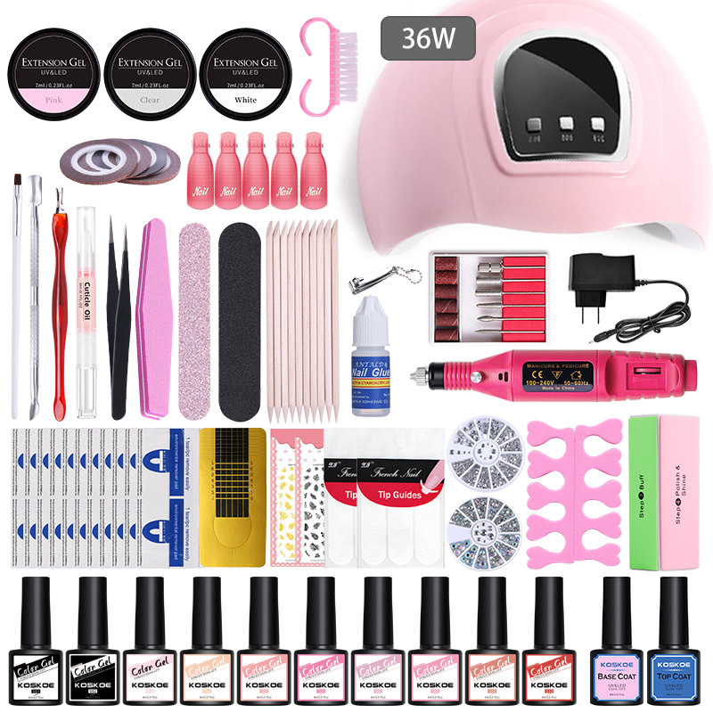 Manicure sets, UV phototherapy nail polish, nail polish, nail polish, plastic function, rubber grinding machine, extension glue.