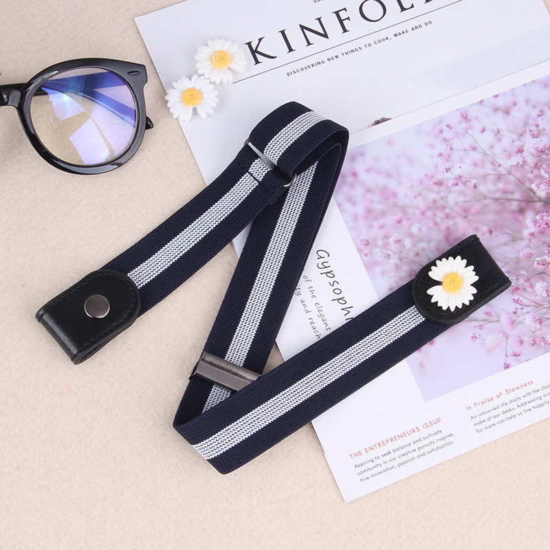 Correa de las mujeres TikTok estilo coreano invisible sin costuras perezoso pantalones cinturón versátil elástico jeans cinturón Internet celebridad