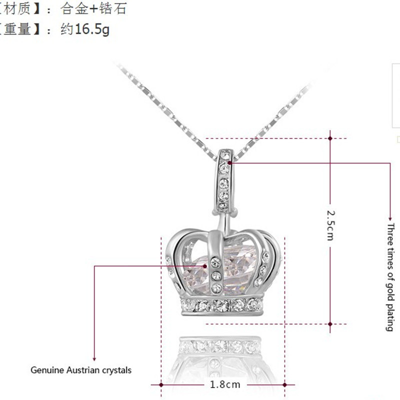 fashionable platinum pendant with zircon