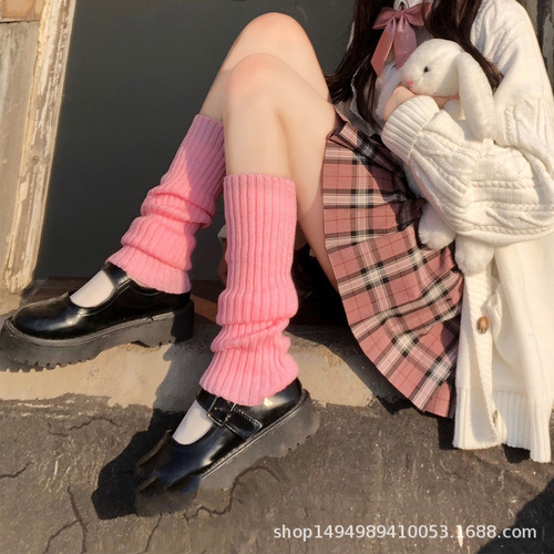 Japanese leg socks jk autumn and winter trend warm soft girl lolita soft girl knitted white woolen socks for women