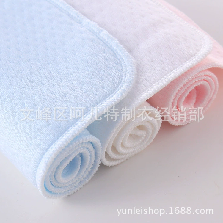 Newborn Ecological Cotton Diapers (Cloth) — Folded 42×20 cm, Packable 20 pcs, White/Pink/Blue