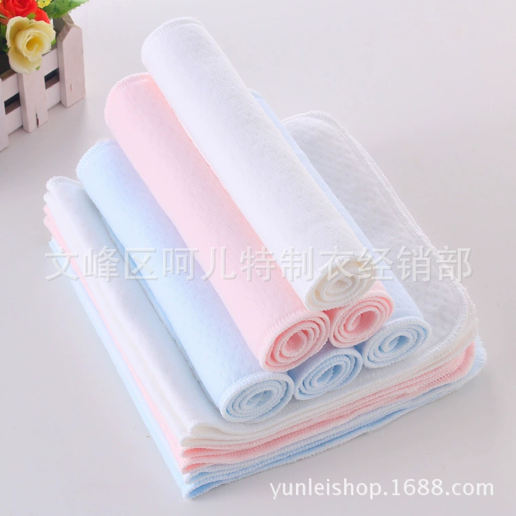 Newborn Ecological Cotton Diapers (Cloth) — Folded 42×20 cm, Packable 20 pcs, White/Pink/Blue