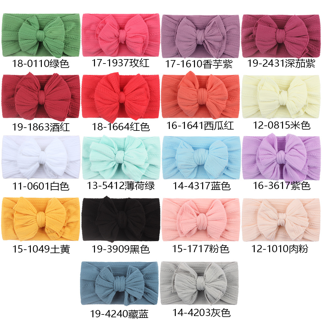 Banda de pelo suave bebé creativo europeo y americano banda de pelo suave accesorios para el cabello Jacquard de nylon suave