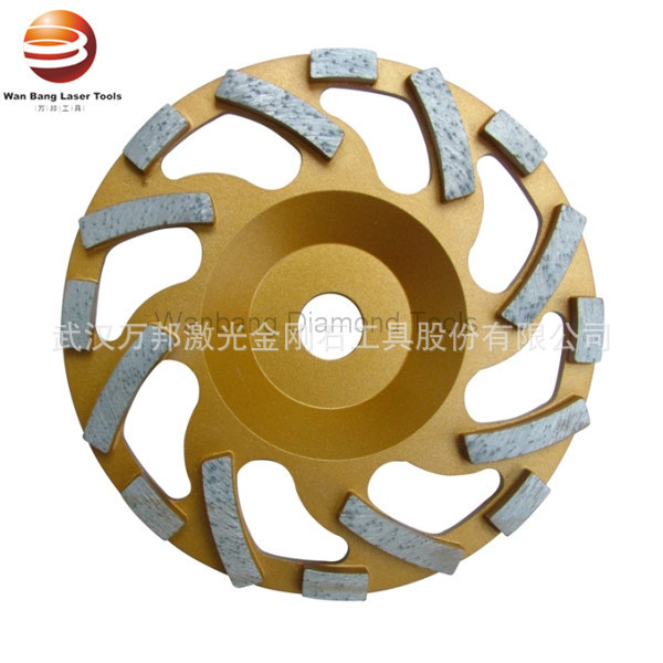 专业优质磨水泥金刚石单双排磨轮 5寸6寸7寸金色磨轮金刚石碗磨