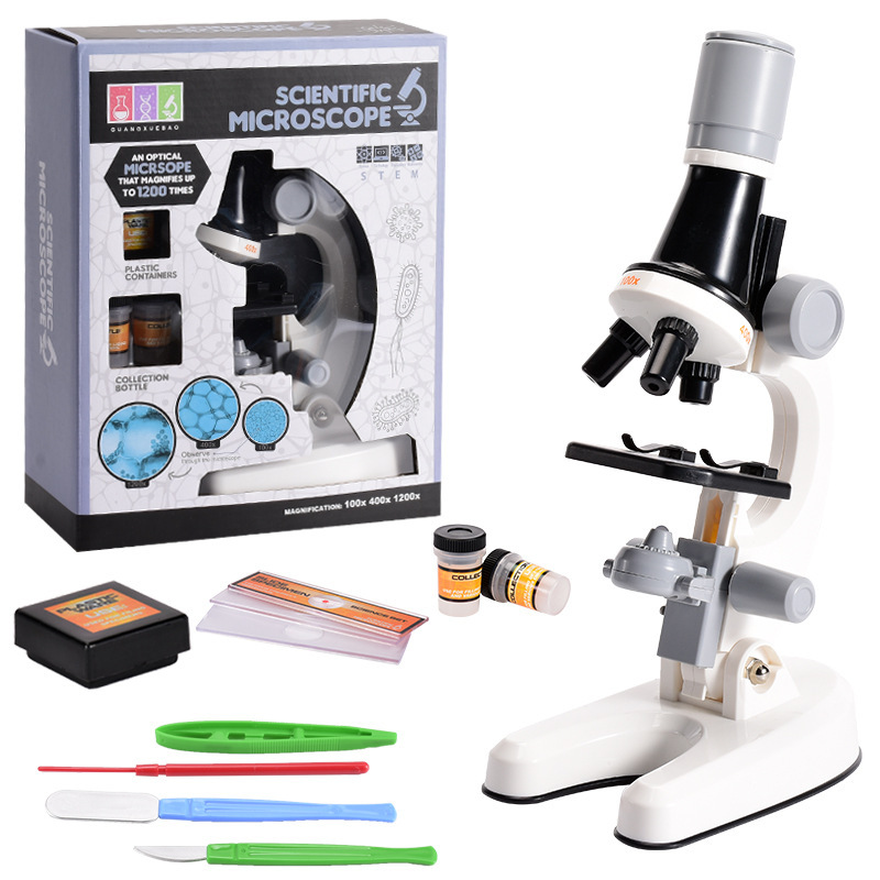 Biological Science High-Definition 1200X Microscope Toy, Kidsren's Science and Education Set, Experimental Equipment for Primary School Students
