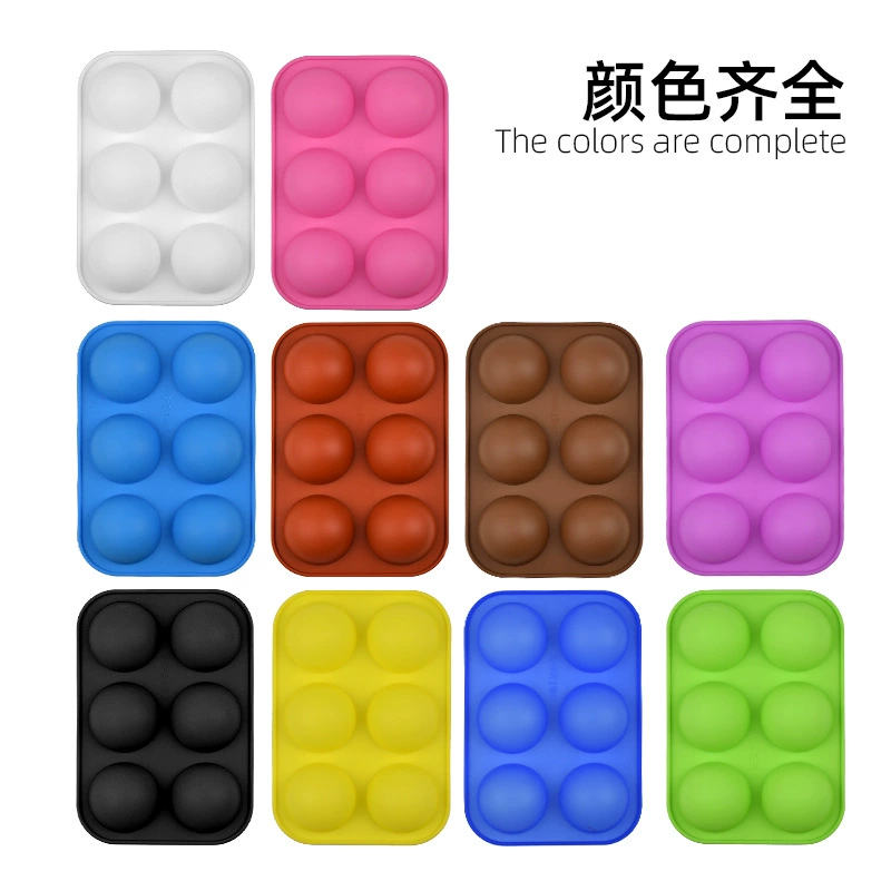 Spot direct supply 6 -consecutive silicone semi -circular cake mold Timber 6 -hole chocolate modified pudding baking mold cross -border