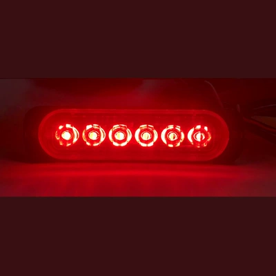 Cross-Border 12-24v highlight single row 6LED truck warning light motorcycle pickup modified decorative explosive strobe light (Other Automotive Exterior Supplies) - pure-red-6led-12-24vabs-bright