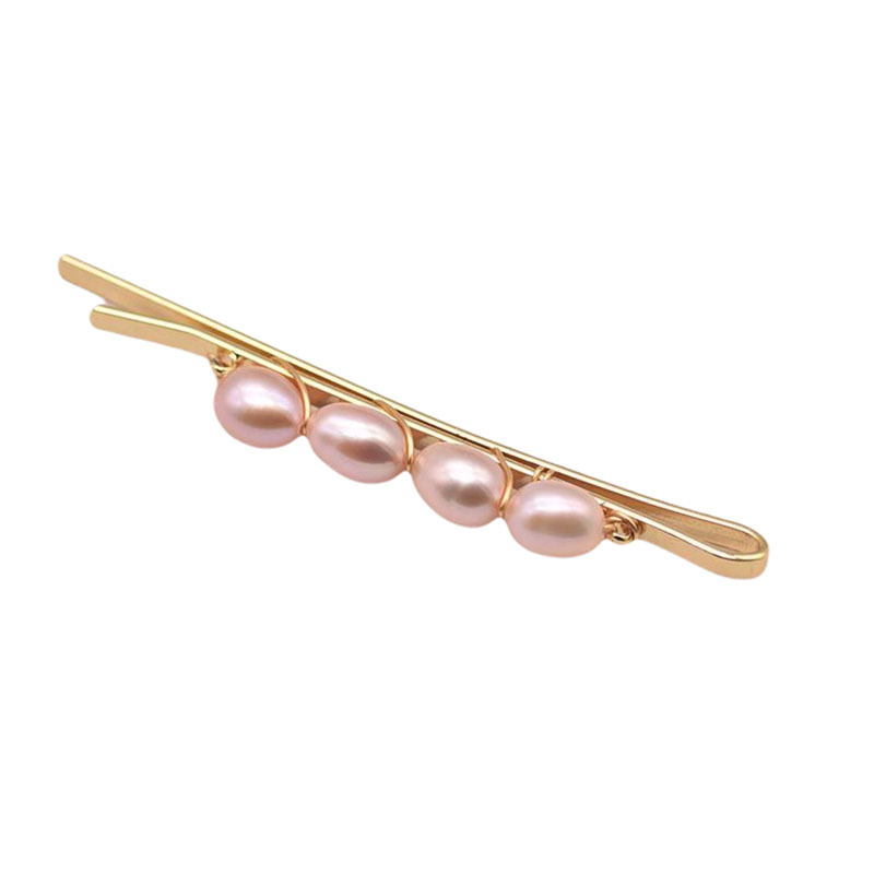 XlentAg nuevo tipo de perla de agua dulce natural un clip de cabello de moda para mujeres simple Europa y América joyería de cabello hecha a mano