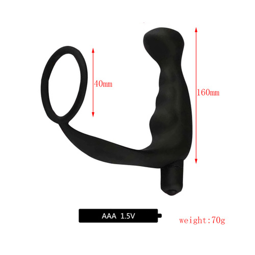 Adult sex toy toy 10-frequency prostate locking ring silicone vibrator anal plug male massager foreign trade