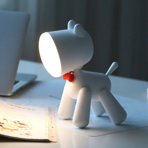 Cartoon Puppy LED Desk Lamp Student Reading Eye-Care Desk Lamp Children's Bedside USB Sleep Companion Atmosphere Night Light