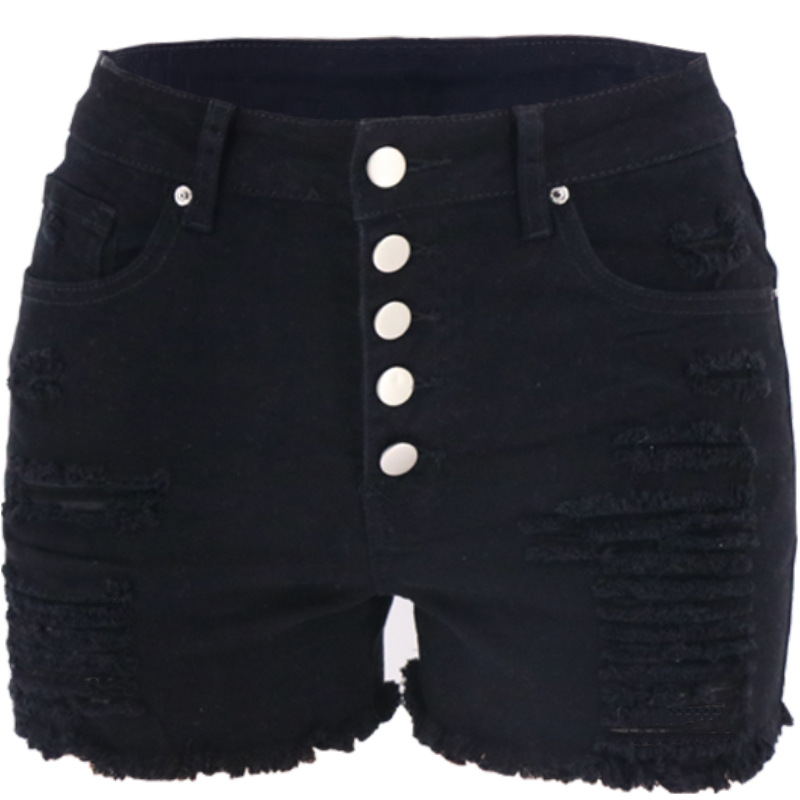 Jeans de mujer de algodón en blanco y negro, estilo europeo y americano, elegantes, de corte recto, rasgados, de talle alto, lavado regular, novedad 2026, en stock.