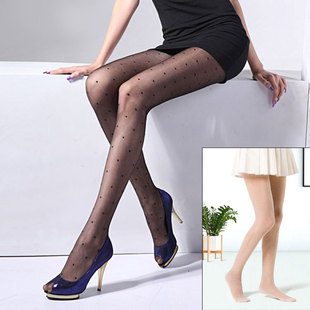 Jacquard fashion wave dot 8D ultra-thin T crotch dot tiptoe transparent dot pantyhose stockings 8548