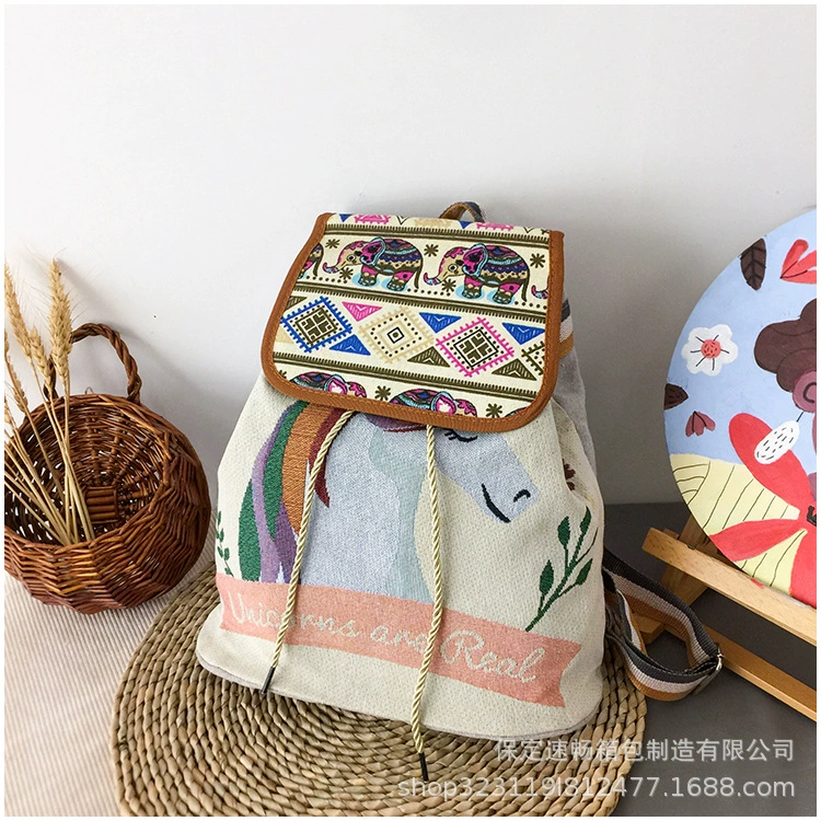 Рюкзак для отдыха, плечевая сумка, просторный клатч с животными, для импорта, шнуровка