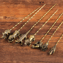 Creative brass cigar piercing needle spiral cigar cleaner air needle holder ashtray accessory cigarette accessories