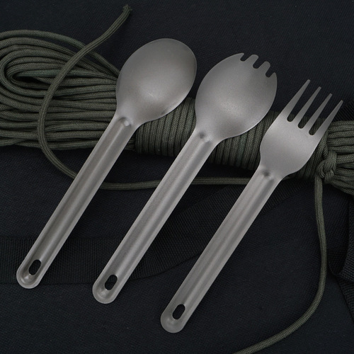 New outdoor camping tableware set titanium tableware titanium spoon and fork EDC manufacturer 1 piece dropshipping