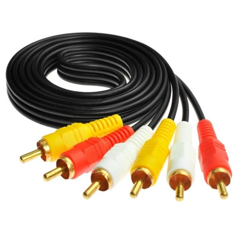 3米三对三莲花线音频AV线3对3全铜音视频连接线DVD机顶盒线全铜