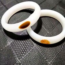 批发手镯 阿富汗白玉石手镯女a货天然皮色带原皮货玉器工艺品