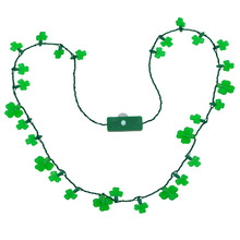 酷莱思特厂家直销圣帕克节项饰定制22+6灯三叶草发光项链