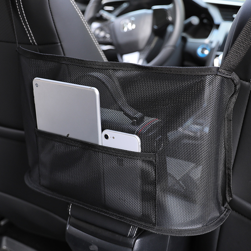 Asiento de coche red de almacenamiento bolsillo coche multifuncional bolsa de almacenamiento de bolsillo bolsa colgante suministros de coche rombo