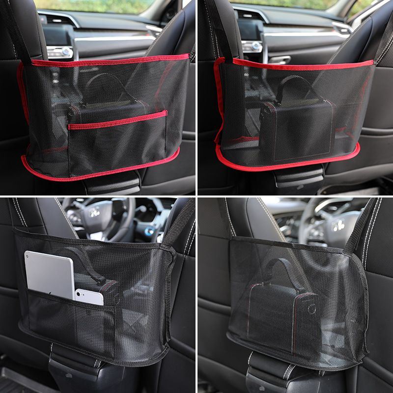 Asiento de coche red de almacenamiento bolsillo coche multifuncional bolsa de almacenamiento de bolsillo bolsa colgante suministros de coche rombo