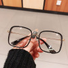 Xiaohongshu myopia glasses women's net red model can be equipped with a degree of black eyes frame round face lean plain face Korean male