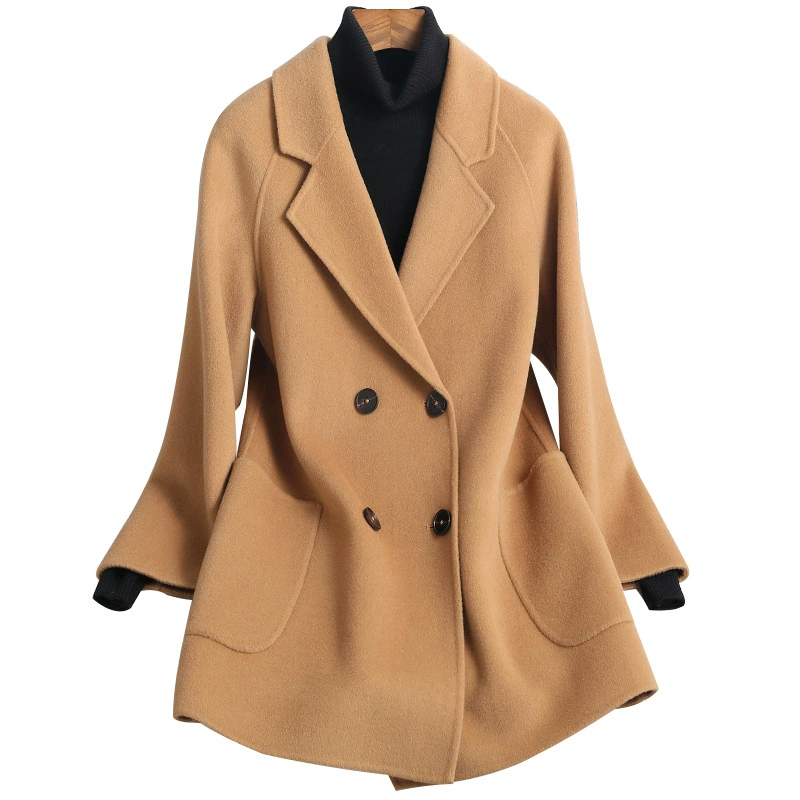 Double-sided short cashmere, woolen woolen coat, jacket, Korean style, for teenagers, direct factory sales