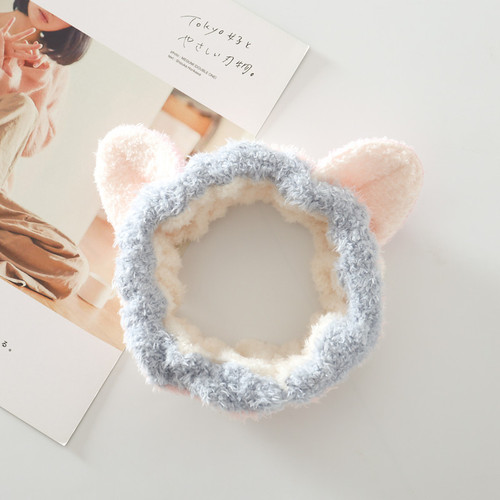 Cute 3-Color Circle Stereo Cat Ears Headband, Face Washing Makeup Multi-Color Elastic Hair Tie, Sell-Cute Hair Band