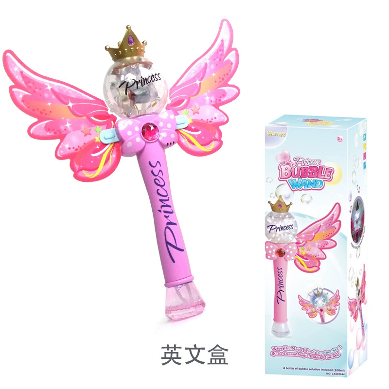 Electric toy, automatic bubble machine, flashing magic wand with butterfly, (Cross-border trading), fully automatic