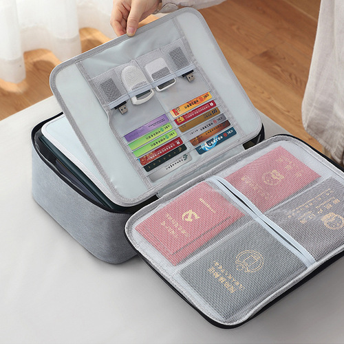 New large-capacity multi-functional document storage bag with lock household multi-layer document passport card bag organizer wholesale