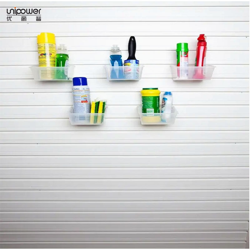 Fábrica al por mayor garaje herramienta tornillo de almacenamiento caja de plástico montado en la pared caja de almacenamiento de placa de ranura