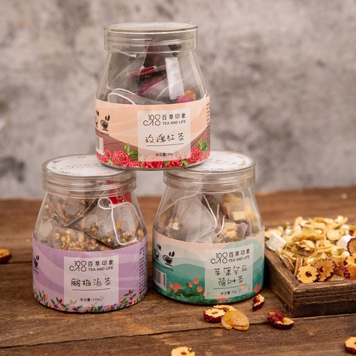 Peach Oolong Tea, Flower Fruit Tea, Bottled Set, Flower Tea in Triangle Packaging, Bagged Tea Leaves, Gift Box, Herbal Tea