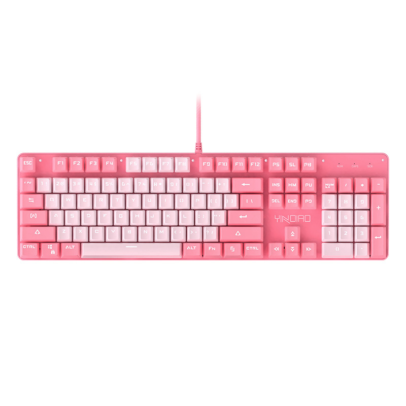 Teclado mecánico real eje verde linda chica en línea celebridad chica corazón Rosa botón redondo juego punk una generación al por mayor