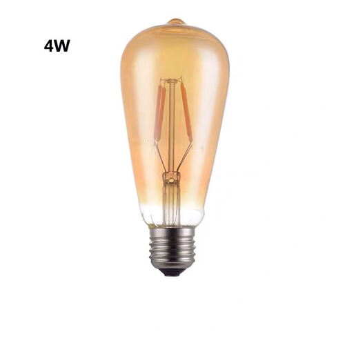 ST64 filament bulb tea-colored 4W retro tungsten bulb nipple bulb E27 bulb ST64 tungsten bulb LED bulb