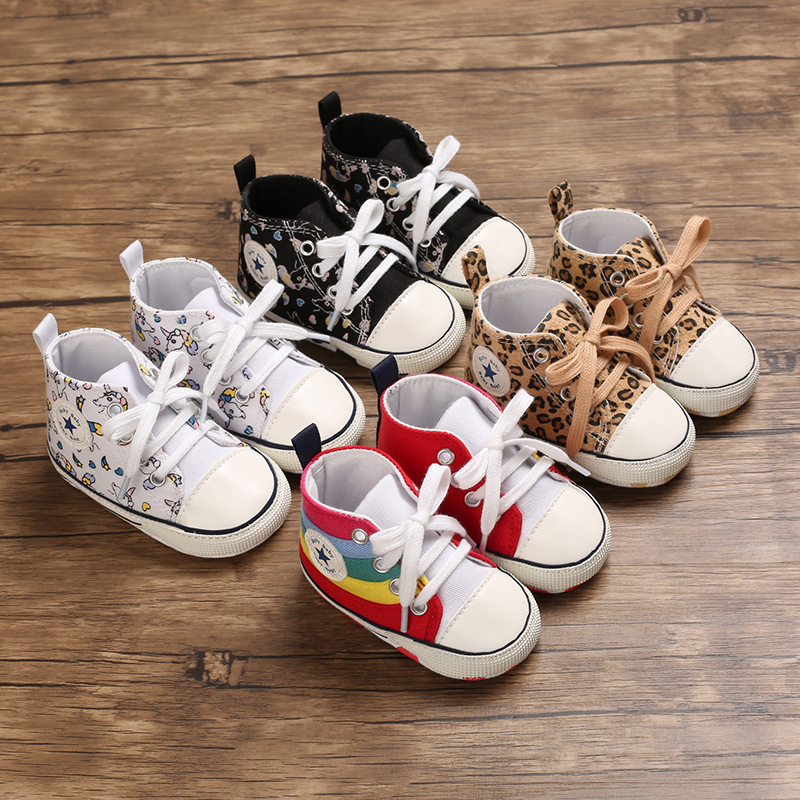 baby shoes baby shoes spring and autumn 0-1 year old baby shoes soft bottom star canvas toddler shoes one-piece delivery