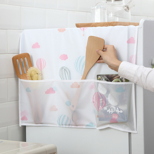 Household single-door dust-proof and dust-proof cloth art refrigerator cover storage bag refrigerator cover hanging bag