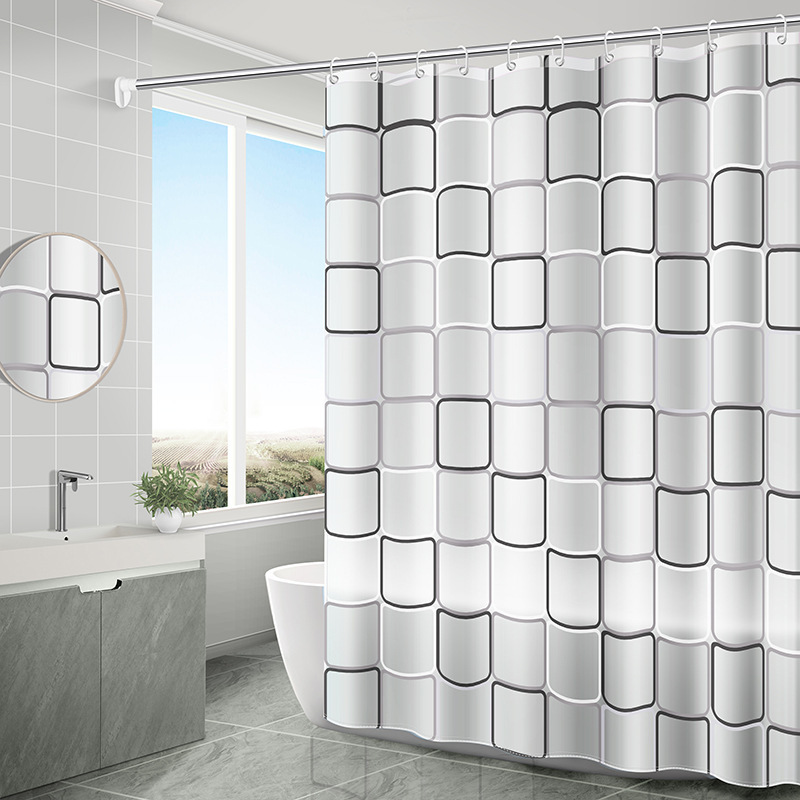 Factory spot supply bathroom shower curtain partition curtain door curtain grid shower curtain PEVA mildew waterproof multi-color optional